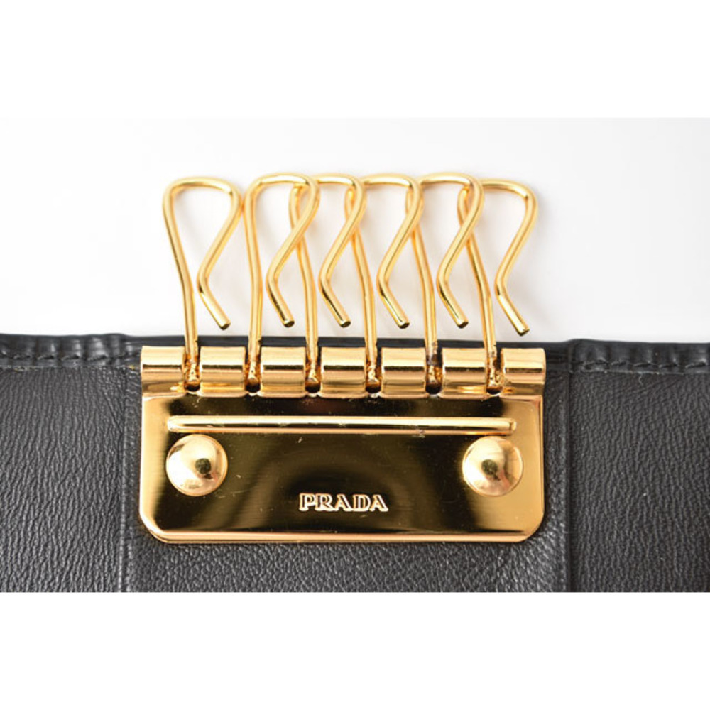 Prada Key Case 6-Row Vitello Move Black - image 3